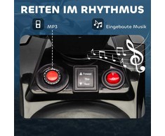 Elektrinis vaikiškas keturratis 6V su pirmyn ir atgal funkcija, muzika, LED žibintais, juodas AIYAPLAY