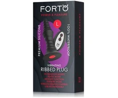 Dreamtoys FORTO vibruojantis briaunotas vibratorius su nuotolinio valdymo pulteliu, didelis, juodas