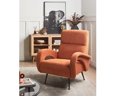 Fotelis Beliani Fotel SVALOV, velvetinis, oranžinis