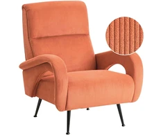Fotelis Beliani Fotel SVALOV, velvetinis, oranžinis