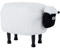 Fotelis Beliani Gyvūno formos pufas su daiktadėže SHEEP baltas avytė