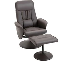 Fotelis HOMCOM 2-Piece Armchair Set, Armchair with Footstool, Recliner with Footstool, Height Adjustable, Reclining Backrest, Brown