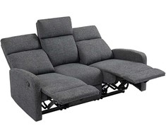 Fotelis HOMCOM 3 vietų sofa, individualiai reguliuojamos nugaros atramos, kojų atramos, audinio apmušalai, metalas, pilka