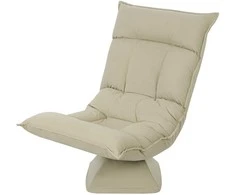 Fotelis HOMCOM grindų kėdė, 360° pasukama grindų kėdė su 5 padėčių reguliuojamu atlošu, sulankstoma grindų sofa, meditacijos kėdė, paminkštinta tinginio sofa svetainei, žaidimams ir skaitymui, smėlio spalvos