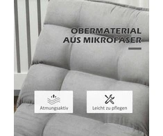 HOMCOM grindų kėdė, grindų sofa su reguliuojamu atlošu, besisukanti meditacijos kėdė su pagrindu, paminkštintas poilsio krėslas, tinginio sofa svetainei, biurui, šviesiai pilka