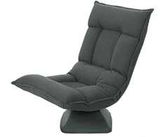 Fotelis HOMCOM grindų kėdė su 360° pasukimu, 5 padėčių reguliuojamas atlošas, sulankstoma grindų sofa, meditacijos kėdė, paminkštinta, tinginio sofa svetainei, žaidimams ir skaitymui, tamsiai pilka