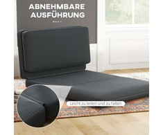 Fotelis HOMCOM 3-in-1 sulankstoma grindų sofa su aksomo efektu, paminkštinta sofa-lova, išlaikanti iki 240 kg, miegamajam, svetainei, tamsiai pilka