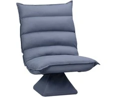 Fotelis HOMCOM grindų sofa grindų kėdė su reguliuojamu atlošu, pasukama meditacijos kėdė, poilsio kėdė, mikropluošto audinys, pilka, 62x62x95 cm