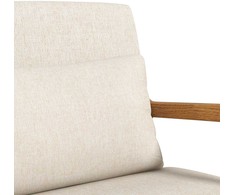 HOMCOM supamasis krėslas, supama kėdė, paminkštintas fotelis su mediniu rėmu, poilsio kėdė su porankiais, miegamajam, svetainei, kreminė