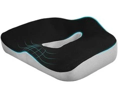 Fotelis HOMCOM Ortopedinė sėdynės pagalvėlė Ergonomiška sėdynės pagalvėlė biuro kėdei, automobiliui ir kt., raktikaulio pagalvėlė iš atminties putų, skirta raktikaulio, išialgijos, hemorojaus nugaros skausmo malšinimui, juoda