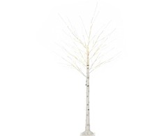 Homcom LED dekoratyvinis beržas su 96 šiltai baltomis LED lemputėmis, baltas, 22 × 22 × 180 cm