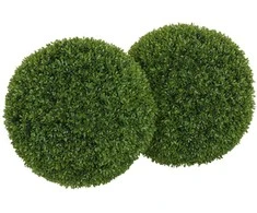 HOMCOM 2 dirbtinių buksmedžio rutuliukų rinkinys 40 cm dirbtinis augalas, plastikiniai dirbtiniai augalai buksmedžio rutuliukas, netikras augalas gyvenamajam kambariui, miegamajam, biurui, sodui, moderniai dekoravimo dovanai