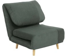 HOMCOM 2-in-1 išskleidžiamas fotelis-lova, reguliuojamas, su vago tipo audiniu, svečių lova, miegamajam, svetainei, žalias, 82 x 89 x 83 cm