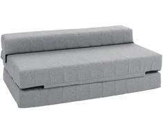 HOMCOM 2-in-1 sulankstoma grindų sofa-lova, lino išvaizdos, skirta 2 asmenims, paminkštinta, atlaikanti iki 250 kg, svetainei ir miegamajam, pilka