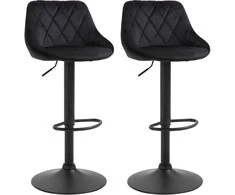 Homcom 2 reguliuojamo aukščio baro kėdės su kojų atrama 46x48x83-104cm
