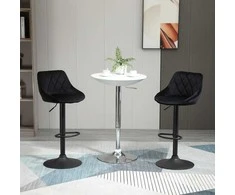 Homcom 2 reguliuojamo aukščio baro kėdės su kojų atrama 46x48x83-104cm