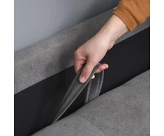HOMCOM 2-viečių sofa, medžiaginė, nuimama, su pagalvėlėmis, kaučiukmedis, medvilnė, pilka, 117 x 62 x 78 cm