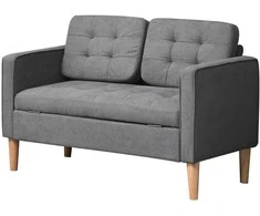 Homcom 2-vietė sofa - pilka 117 x 62 x 78 cm