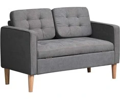 Homcom 2-vietė sofa - pilka 117 x 62 x 78 cm