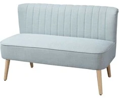 HOMCOM 2 vietų medžiaginė sofa Minkšta sofa, poilsio sofa, medis, putplastis, šviesiai žalia, 117 x 56,5 x 77 cm