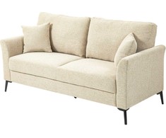 HOMCOM 2 vietų sofa, sofa su lino išvaizda, metalinės kojos, minkšta sofa, minkšta dvigulė sofa svetainei, miegamajam, 179 x 80 x 89 cm, smėlio spalvos