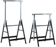 "HOMCOM" 2 x pastolių pakyla sulankstoma pakyla, reguliuojamo aukščio iki 200 kg plienas juodas 68 x 58 x 80-130 cm