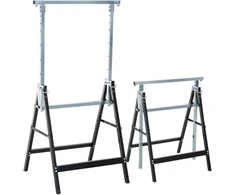 "HOMCOM" 2 x pastolių pakyla sulankstoma pakyla, reguliuojamo aukščio iki 200 kg plienas juodas 68 x 58 x 80-130 cm