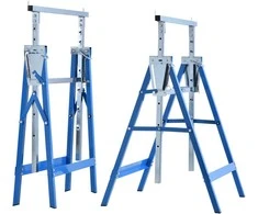 HOMCOM 2 x sulankstomos pastolių pakylos, reguliuojamo aukščio iki 200 kg, plieninės, mėlynos spalvos, 68x58x80-130 cm