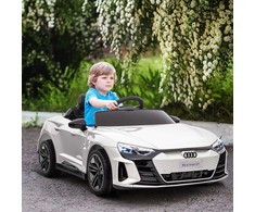 HOMCOM 3-5 metų vaikiškas elektrinis automobilis, vaikiškas automobilis su nuotolinio valdymo pulteliu, saugos diržu, garso signalu, muzika ir žibintais, iki 5 km/val., baltas