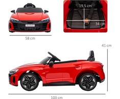 HOMCOM 3-5 metų vaikiškas elektrinis automobilis, vaikiškas automobilis su nuotolinio valdymo pulteliu, saugos diržu, garso signalu, muzika ir žibintais, iki 5 km/val., raudonas
