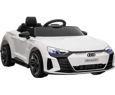 HOMCOM 3-5 metų vaikiškas elektrinis automobilis, vaikiškas automobilis su nuotolinio valdymo pulteliu, saugos diržu, garso signalu, muzika ir žibintais, iki 5 km/val., baltas