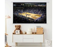 Projektorius HOMCOM 4:3 projektoriaus ekranas Elektrinis 171 x 130 cm projekcinis ekranas su nuotolinio valdymo pulteliu Kino ekranas namų kinui ir pristatymams Baltas