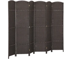 HOMCOM 6 dalių kambario pertvara, sulankstoma širma, privatumo sienelė svetainei, miegamajam, namų biurui, ruda