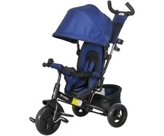 HOMCOM 6-in-1 triratukas su stūmimo rankena, vaikiškas triratukas su nuimamu stogeliu, pagalvėle, balansinis dviratukas su 5 taškų saugos diržais, krepšiu, puodelių laikikliu, vaikams nuo 1 iki 5 metų, tamsiai mėlynas