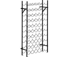 Homcom 60 butelių vyno stovas Sieninis butelių stovas, metalinis vyno stovas, juodas