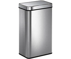 HOMCOM 60 L Sensorinė šiukšliadėžė, automatinis dangtis, nerūdijančio plieno, universali, sidabro spalvos