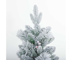 Kalėdinė eglutė su LED apšvietimu ir dirbtiniu sniegu, žalia/balta, 107 cm, 2 vnt.