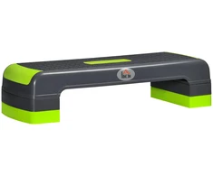 HOMCOM aerobikos steperis, reguliuojamo aukščio fitneso treniruoklis su 3 pakopomis (10/15/20 cm), skirtas naudojimui namuose, iki 150 kg, 78 x 28 x 10–20 cm, žalias