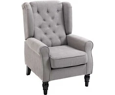 Homcom Akcentinis fotelis, aksomas - Pilka 74 x 86 x 102 cm