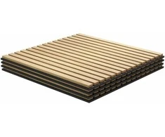 HOMCOM Akustinės plokštės 4 vnt. 60 x 60 cm 3D sienų plokštės, "pasidaryk pats" akustinės plokštės, sieninės plokštės svetainei, namų biurui, studijai, ąžuolas