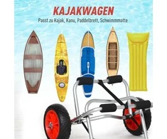 Homcom Aliumininis sulankstomas baidarių, banglenčių vežimėlis iki 75 kg 68 x 44,5 x 40 cm