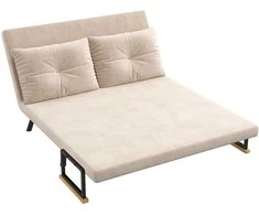 Fotelis Homcom Atlenkiama sofa su lovos funkcija, smėlio spalvos 102 x 73 x 81 cm
