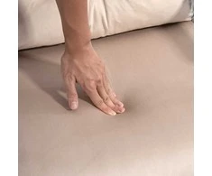 Homcom Atlenkiamas fotelis su lovos funkcija, smėlio spalvos 63 x 73 x 81 cm