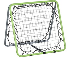 HOMCOM futbolo atšokimo tinklas, treniruočių sienelė, skirta futbolui, beisbolui ir krepšiniui, dvipusis atšokimas, reguliuojamas 5 padėtimis, metalinis, žalias ir juodas