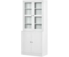 Homcom Aukšta spintelė, Vitrina su stiklinėmis durelėmis 178,5 cm