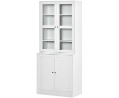 Homcom Aukšta spintelė, Vitrina su stiklinėmis durelėmis 178,5 cm