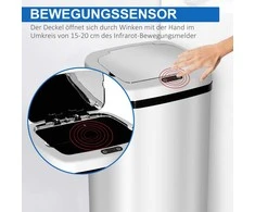 Homcom Automatinė šiukšliadėžė su jutikliu iš nerūdijančio plieno (50L)