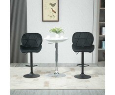 Homcom Baro kėdė su atlošu "Velvet touch" reguliuojamo aukščio 2 vnt. 51,5x 57,5 x 93-114,5 cm