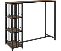 Homcom Baro stalas su 3 lentynomis - rudos spalvos 120 x 40 x 105 cm