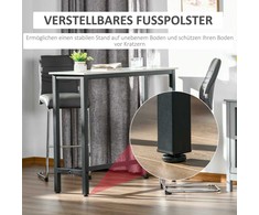 HOMCOM Baro stalas su marmuro išvaizda, virtuvinis stalas su reguliuojamomis kojomis, skirtas svetainei, valgomajam, plienas 120 x 40 x 100 cm Balta+juoda